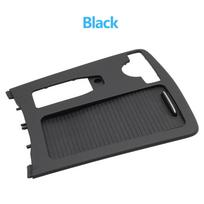 LHD Carbon Fiber Central Armrest Drink Cup Holder Shutter Outer Frame Cover Panel For Benz W204 W207 W212 C180 C200 C220 LHD Black