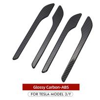 Nauja ModelY automobilio durų rankena Tesla Model 3 2023 Model Y priedams Durų dangtelio klijai Model3 Anglies pluošto ABS Trys B gray