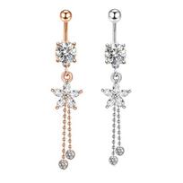 Pentagon ,Vermiculite ,Streaming Navel Ring Umbilical Ornamental Human Puncture Jewelry
