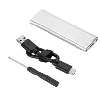 Mini USB 3.1–M.2 NGFF SSD mobilusis kietasis diskas C tipo adapterio kortelės išorinis korpuso dėklas, skirtas SATA SSD 2230/2242/2260/2280 sidabras