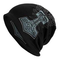 Thors Rage Viking Hammer Unisex Women Beanies Outdoor Ski Cap Double Layer Fabric Bonnet Hat One Size