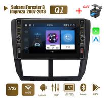 8 colių Android skirtas Subaru Forester 3 Impreza 2007-2013 Su mygtuku rankenėle Automobilinis radijas Video Multimedijos GPS grotuvas 1+32GB 1+32GB gray