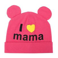 Skrybėlė berniukams mergaitėms medvilninė kepurė i love mama kepuraitė raudona