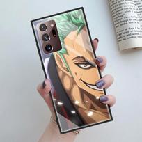 Tempered Glass Case For Samsung Galaxy S20 FE S21 Ultra S10 S9 Plus Note 20 10 Lite 9 Shell Phone Cover Bag One Piece Anime Samsung S21 beige