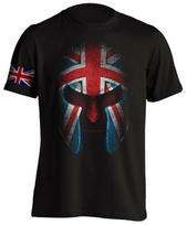 British Spartan Military Warrior Short Sleeve T-Shirt Bodybuilding Workout Gym S black