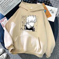 Mano herojaus akademija Katsuki Bakugo Unisex Džemperis Harajuku Gatvės Puloveris Paprastumas Kasdieniai Džemperiai Vilnos Apvaliakaklis Džemperis Unisex L white
