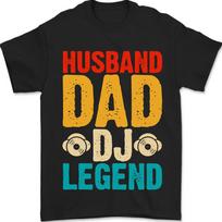 Husband Dad DJ Legend Fathers Day Unisex T-shirt XXXXL orange