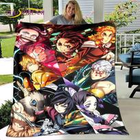 3D Nezuko Demon Slaye Anime Plush Blanket,Children's Flannel Blanket Throw Blanket for Living Room Bedroom Bed Sofa Picnic Cover 75x100cm (30x40inch) brown