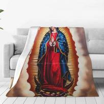 Guadalupe Virgin Mary Virgen De Guadalupe Creative Design Comfortable Warm Flannel Blanket Catholic Mother Virgin Mary Religion 75x100cm (30x40inch)