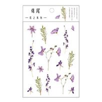 1 pakuotė PET lipdukų Gėlės Lapai Albumas Dienoraštis Scrapbookingo reikmenys Skaidrūs 12 dizainų white