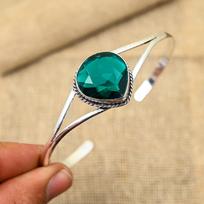Glorious Indicolite Gemstone Handmade 925 Solid Sterling Silver Adjustable Cuff Jewelry For Her Adjustable