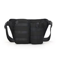 Unisex juosmens krepšys krūtinės krepšys Crossbody Bag Hip Waist Pack diržas piniginė Drobė juoda