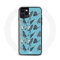 Coque iphone 12 mini forêt papillons bleu
