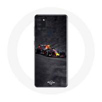 Coque Samsung Galaxy A21S Formule 1 Max Verstappen F1 noir rouge et jaune