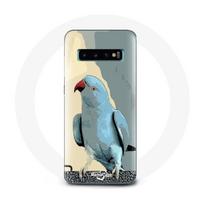 Coque pour Samsung Galaxy S10 Perruches perroquets Bleu mėlyna