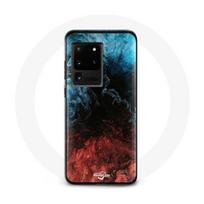 Coque pour Samsung Galaxy S20 Ultra fond de texture abstraite rouge noir bleu