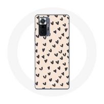 Coque pour Xiaomi Redmi Note 10 Pro Fond de texture abstraite coeurs noirs juoda
