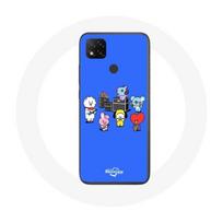 Dėklas Xiaomi Redmi 9C BTS BT21 Tata Chimmy Cooky Rj Koya Shooky Ir Mang Groja muziką Fo
