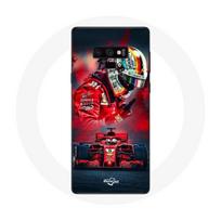 Coque pour Samsung Galaxy Note 9 Formule 1 Sebastian Vettel Pilote F1 Rouge