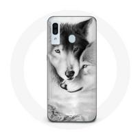 Coque pour Samsung Galaxy A20e Loup Duo animaux