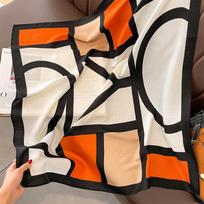 Mados Šalikai Šilkinis Šalikas Ilgas Lengvas Apsauginis nuo saulės Šalikas Moterų Plaukų Šalikai 90x90cm white