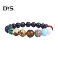 1/2 Pcs Guardian Planet Bracelet Ethnic Style Universe Galactic Eight Planets Solar System Beads Elastic Band Yoga Chakra Bracelet Star Earth Space 1pc