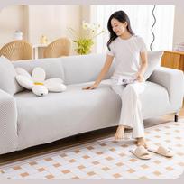 All-inclusive All-in-one Sofa Cover for All Seasons, Simple Elastic Lazy Sofa Cover, Universal Seat Cushion and Backrest S white
