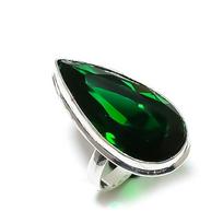 Natural Peridot Gemstone Handmade 925 Sterling Silver Jewelry Ring Size 7 f7m99 gray