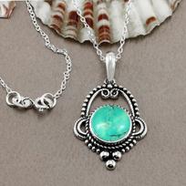 Natural Turquoise Pendant10 mm Round Shape Turquoise Gemstone Handmade Teardrop Gifted Pendant Small mėlyna