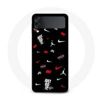 Coque - Nike Jordan - Galaxy Z Flip4 - Souple - Sportif - Blanc Rouge Noir balta
