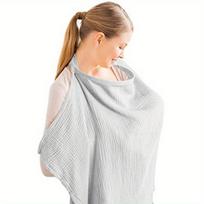 1PC Breastfeeding Towel for Baby Breastfeeding, Breathable Breastfeeding Cover with Rigid Hoop, Suitable for Mother Breastfeeding Apron 1pc pilka