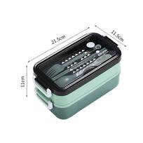 Stainless Steel Lunch Box Bento Box For School Kids Office Worker 2layers Microwae Heating Lunch Container Food Storage Box CHINA žalia