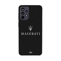 Coque Maniacase pour Samsung Galaxy A52 5g maserati blanc fond carbonne juoda
