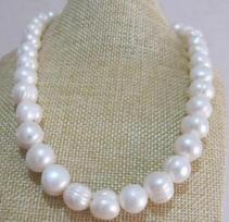 Huge 9-10mm nature south sea white baroque pearl necklace 18inch