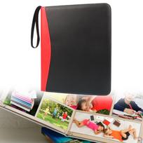 9 Pocket Waterproof Trading Card Binder Album Holder Display for Football red and black black