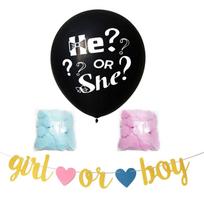 36 Inch Black Question Mark Boy Or Girl Confetti Balloon Gender Reveal Party Baby Shower 1 black