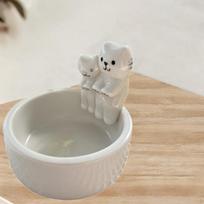 Couple Cat Candle Holder Modern Portable Candlesticks Home Decoration for Bedroom Farmhouse Party gray