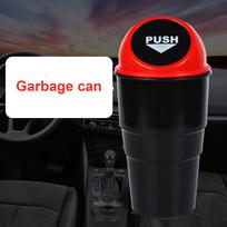 Automobilio puodelio laikiklis-šiukšliadėžė su dangčiu, laikymo kibiras, daugiafunkcis maišelis Atliekoms red lid black