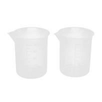 100mL Graduated Beaker skaidraus plastiko matavimo taurelė 2 vnt