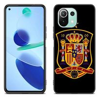Ispanijos herbo vėliavos dėklas, skirtas Xiaomi Mi 11 Lite NE 11i 10T 11T Pro A2 A3 Lite POCO F3 M3 M4 C31 X3 Pro NFC GT juodas dangtelis Xiaomi Mi A2 Lite