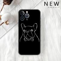 Case For Apple iPhone 11 13 12 14 Pro 7 Plus XR X XS Max 6 6S 13Pro SE 2022 Black Silicone Phone Funda French Bulldog iPhone 14 white