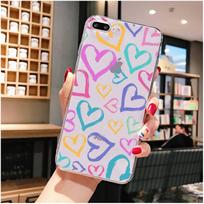 Meilės širdelės dėklas telefonui iPhone 11 12 13 mini pro XS MAX 8 7 6 6S Plus X 5S SE 2020 XR 13 Pro Max pink