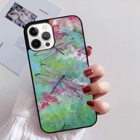 Luxury Dragonfly Phone Case for iPhone 11 12 13 14 Pro Max mini XR XS SE 2020 6 7 8 Plus Samsung S21 S22 Coque Fundas Samsung S22ultra gray