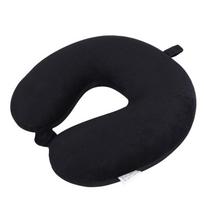 Futurism Memory Foam Head Neck Airplane Pillow Traveling Car Home Office Travel Neck Flight Pillow Snap Strap Soft Cover black