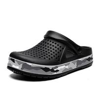 Mados klumpės Vyriškos basutės laisvalaikio batai EVA lengvi sandalai unisex spalvingi batai vasaros paplūdimio basutėms 40 juoda