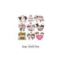 Iron-On Transfer Friends Together Patches T-Shirt Heat Press Appliqued Diy Clothes Stickers Hoodies Stripe Appliqued gray