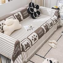 Modern Style Simple Cat Four Seasons Universal Sofa Towel Chenille Living Room All-Inclusive Universal Cover Cover 180*130cm gray