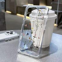 Gėlių Meilė Mielas Širdelės Debesėlio Raštas Minkštas Silikoninis Telefono Dėklas iPhone 15 14 13 12 11 Pro Max Skaidrus Permatomas Smūgiams Atsparus Bamperis Galinis Dangtelis For iPhone 15 gray