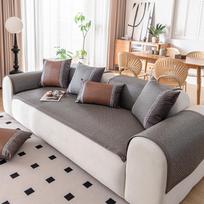 Summer Cool Schoenoplectus Trigueter Palla Summer Mat Sofa Cushion Non-Slip Cool Feeling Cushion Simple Modern Sofa Cover Cover Cloth 60*60cm gray