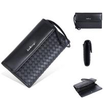 Baellerry Vyriškos rankinės Dirbtinė oda Ilgi krepšiai telefonams Vintažinis dizainas Kortelių laikiklis Piniginės Monetų piniginė 20cm*12cm*3.5cm juoda